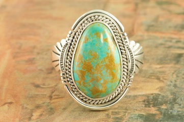 Genuine Manassa Turquoise Sterling Silver Ring